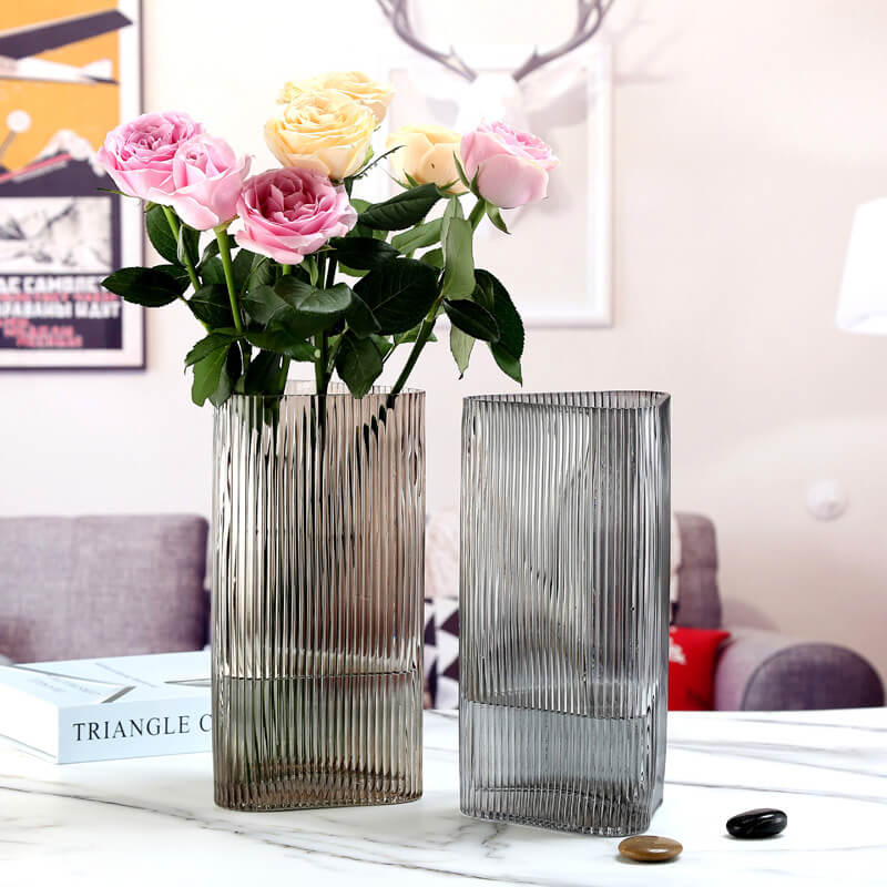 Waterfall Triangle Glass Vase Ash Large - Miss One