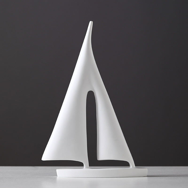 Minimalist Sailboat Statue White - Miss One