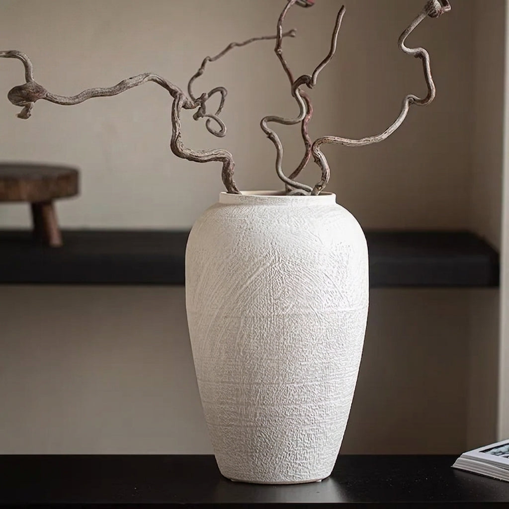 Wabi-Sabi Textured Stone Round Vase - Miss One