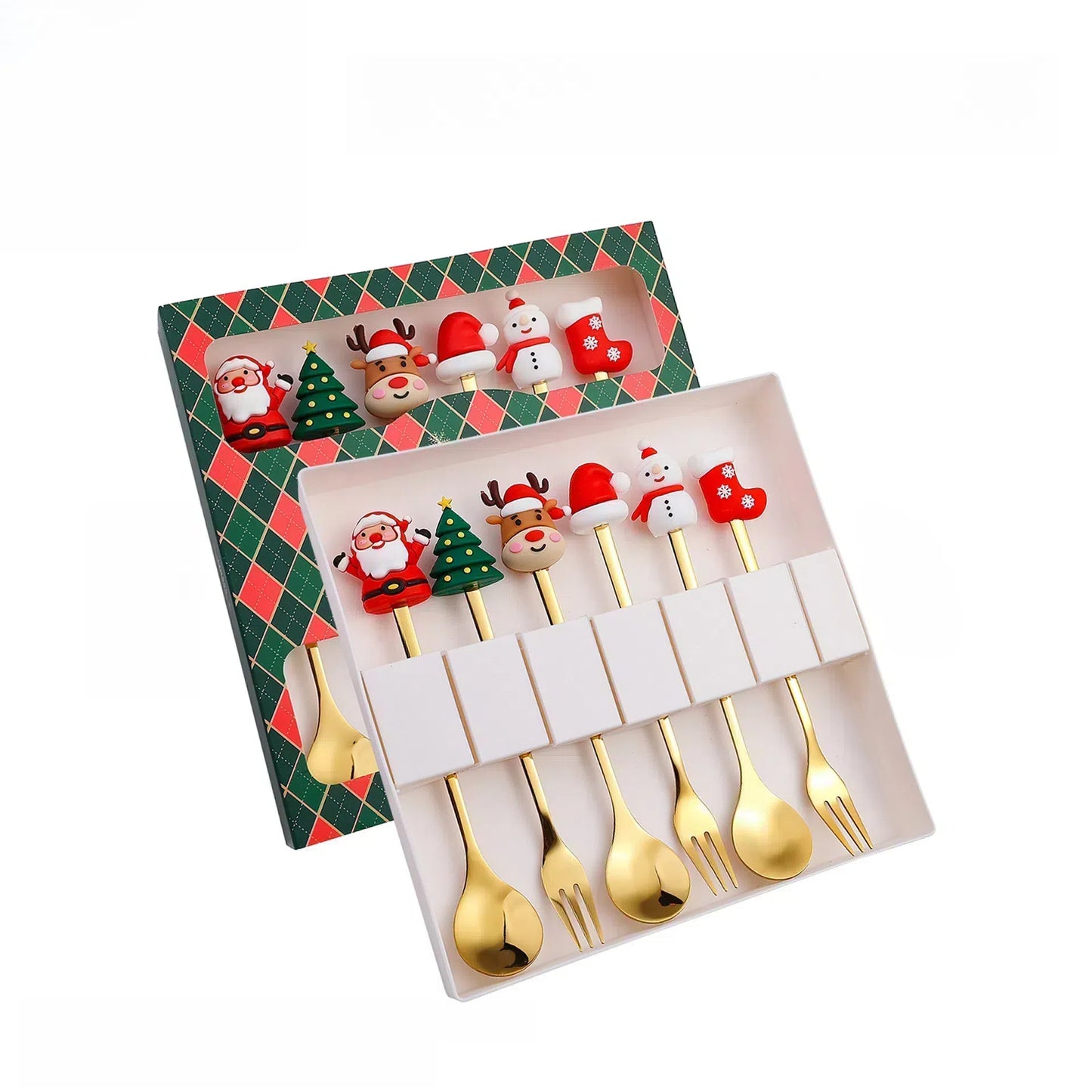 Festive Charm Christmas Dessert Cutlery Set of 6 - Miss One