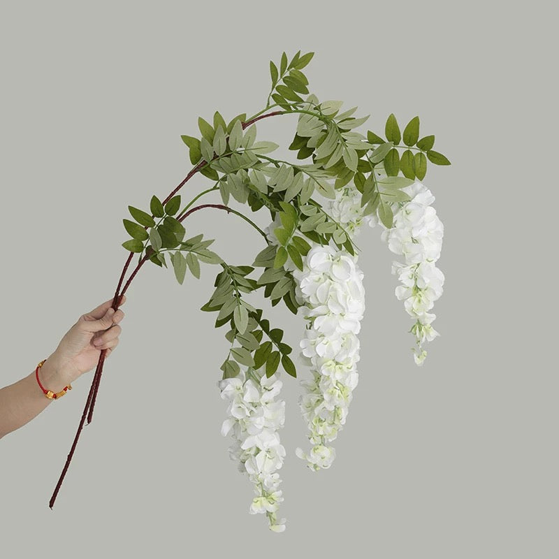 Artificial Elegant 3 Head Blooming Wisteria Stem - Miss One