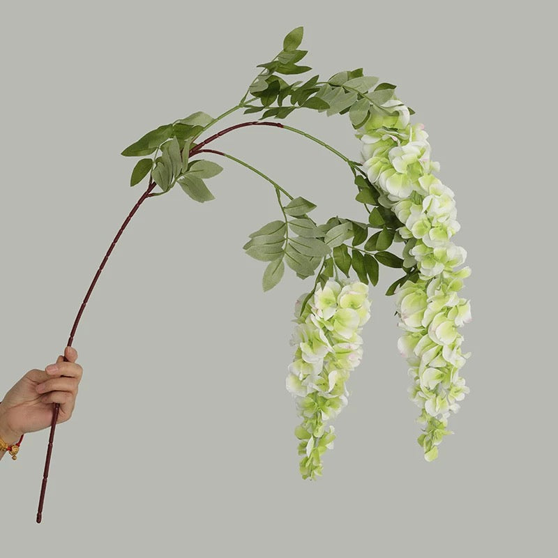 Artificial Elegant 3 Head Blooming Wisteria Stem - Miss One