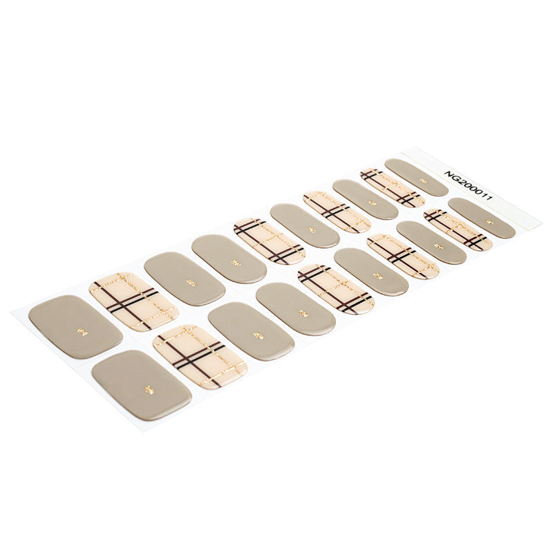 Miss One Semi-Cured Gel Nail Wraps Taupe Trellis - Miss One