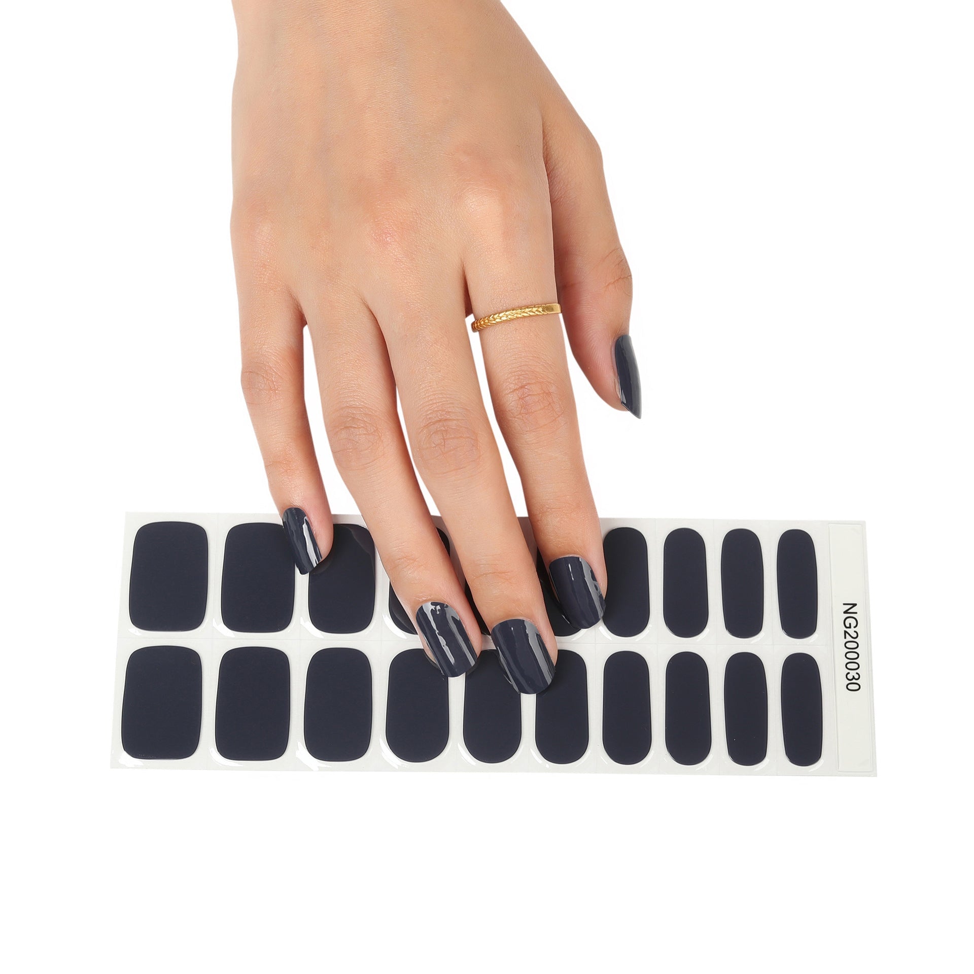 Miss One Semi-Cured Gel Nail Wraps Midnight - Miss One
