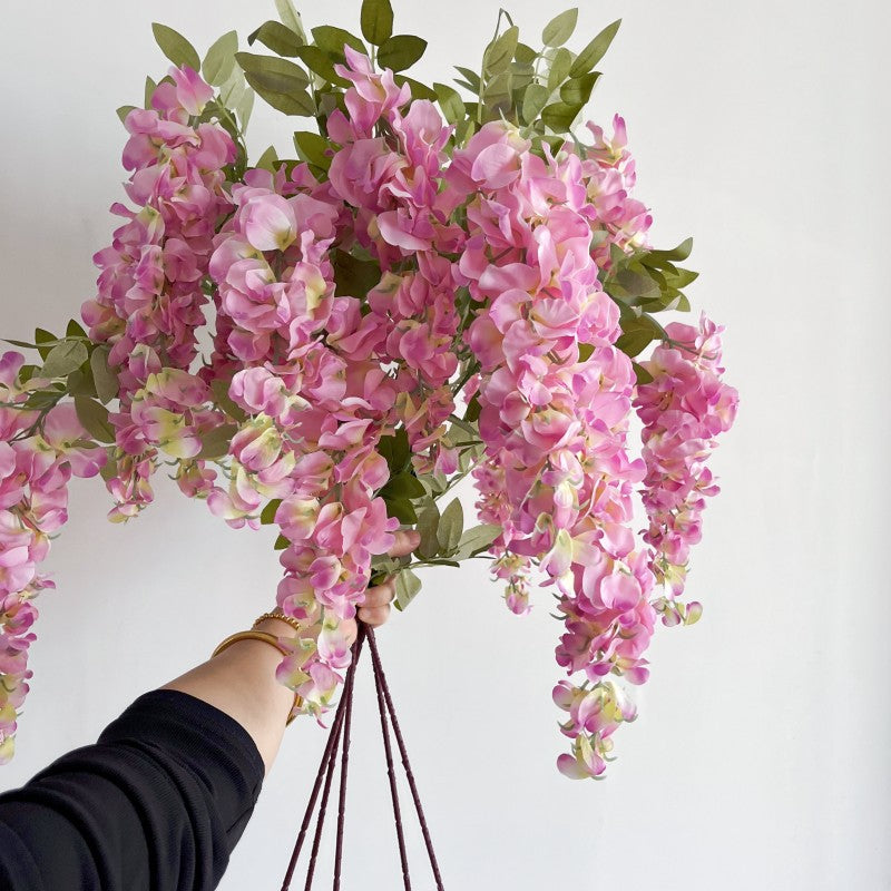 Artificial Elegant 3 Head Blooming Wisteria Stem - Miss One