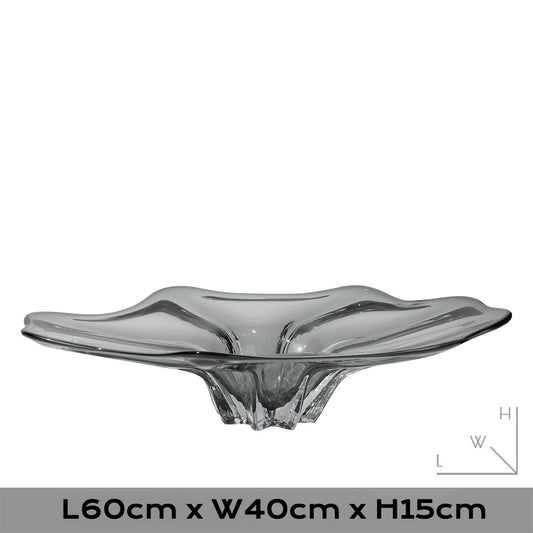 Ripple Pedestal Glass Fruit Bowl Large - Miss One