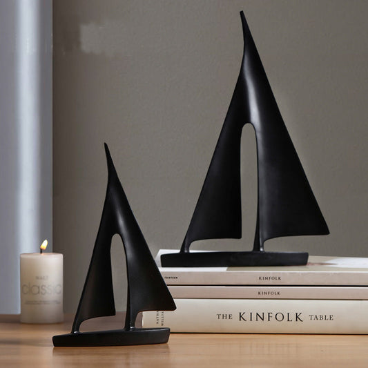 Minimalist Sailboat Statue Black - Miss One