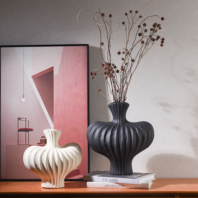Muse Wave Sculpt Ripple Ceramic Vase - Miss One