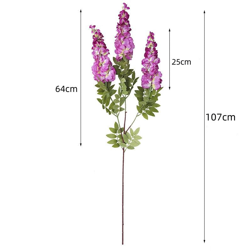 Artificial Elegant 3 Head Blooming Wisteria Stem - Miss One