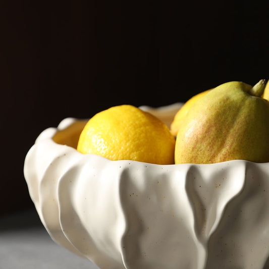 Muse Rippled Ceramic Fruit Bowl - Miss One