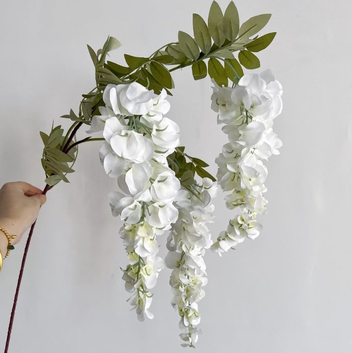 Artificial Elegant 3 Head Blooming Wisteria Stem - Miss One