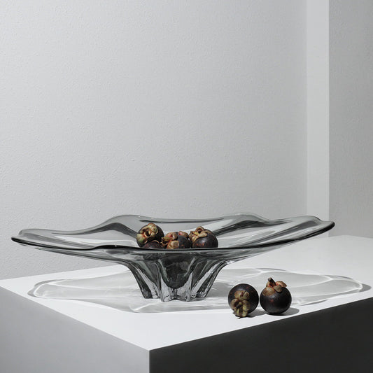 Ripple Pedestal Glass Fruit Bowl Large - Miss One