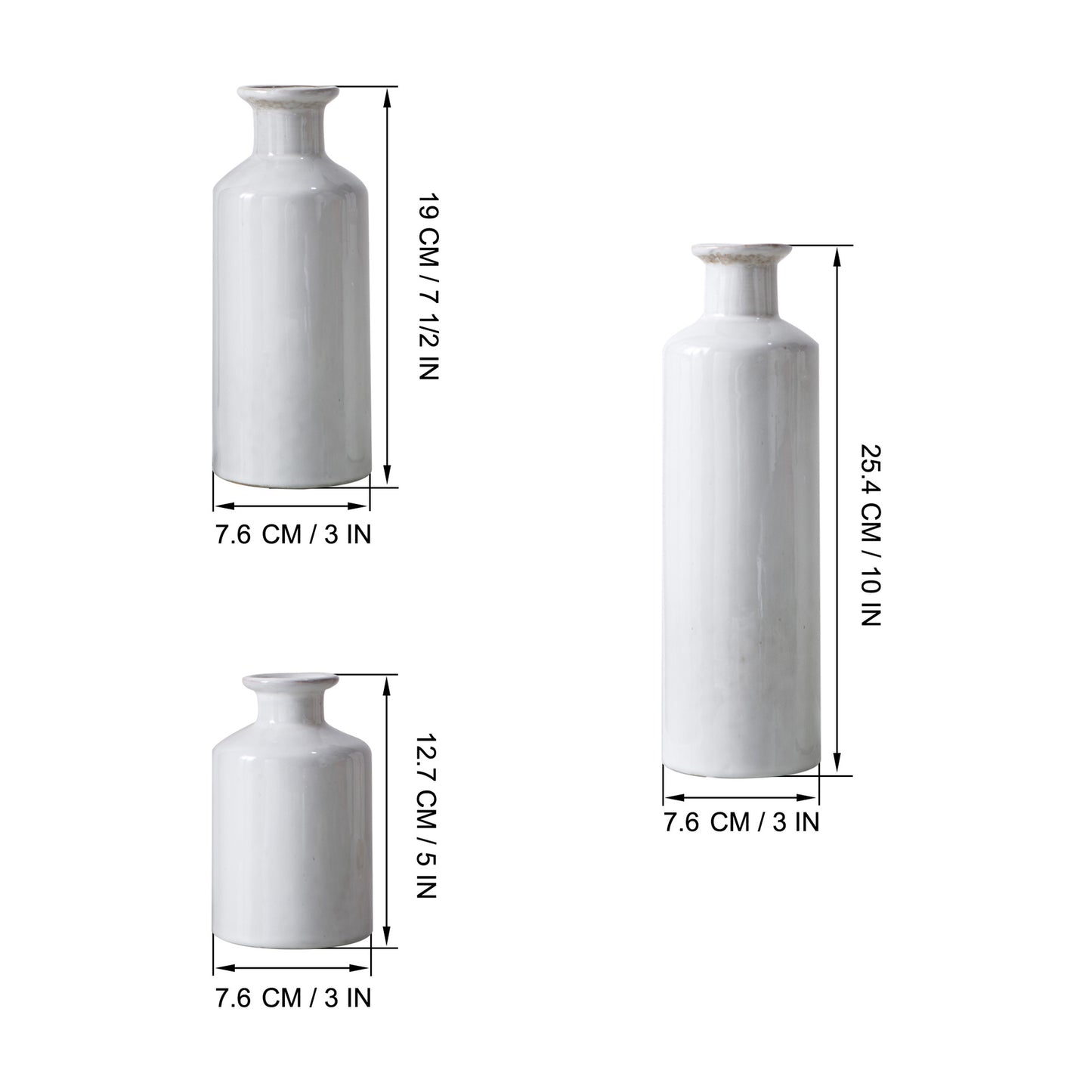 Muse Classic Ceramic Bottle Vase Set - Miss One