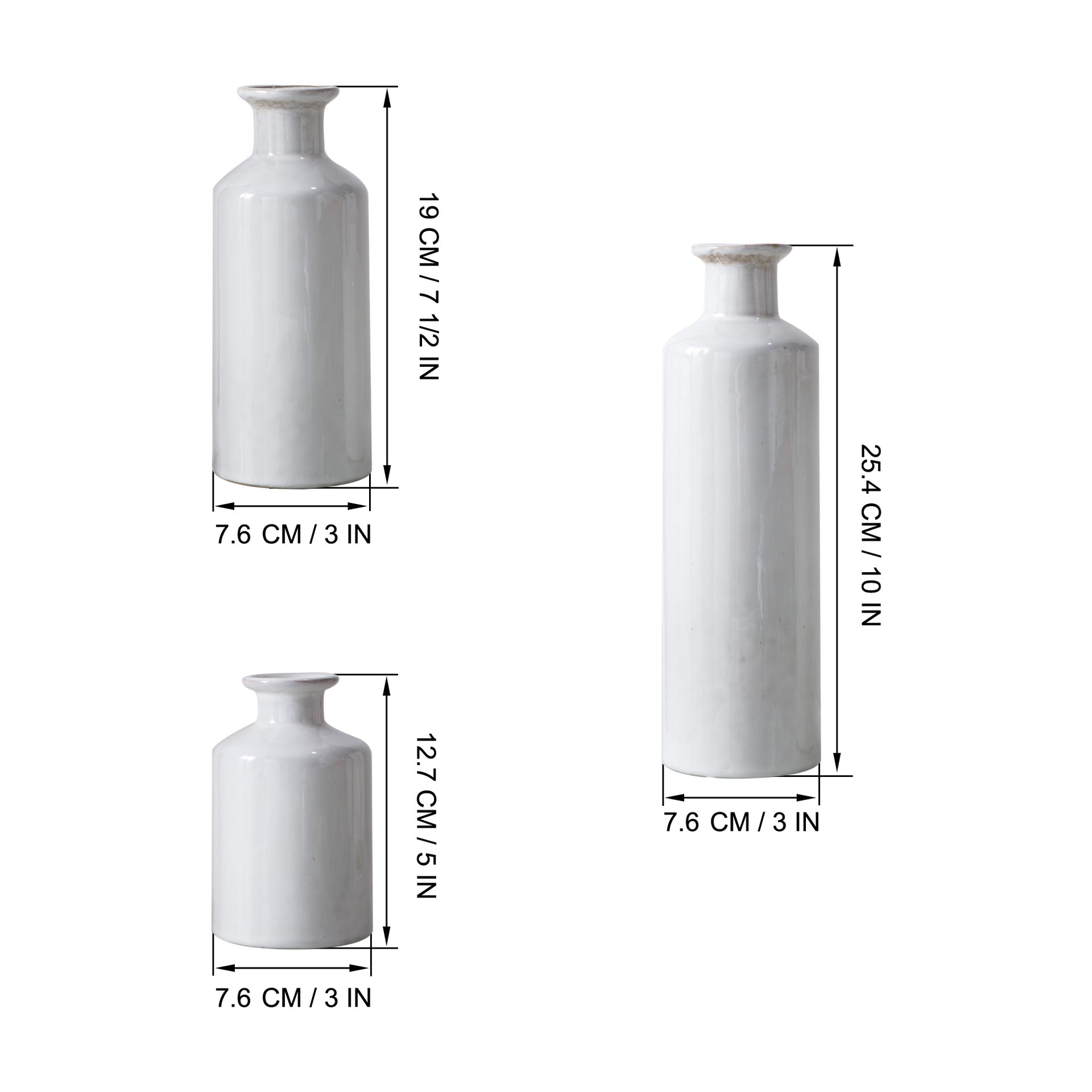 Muse Classic Ceramic Bottle Vase Set - Miss One