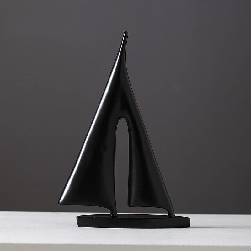Minimalist Sailboat Statue Black - Miss One