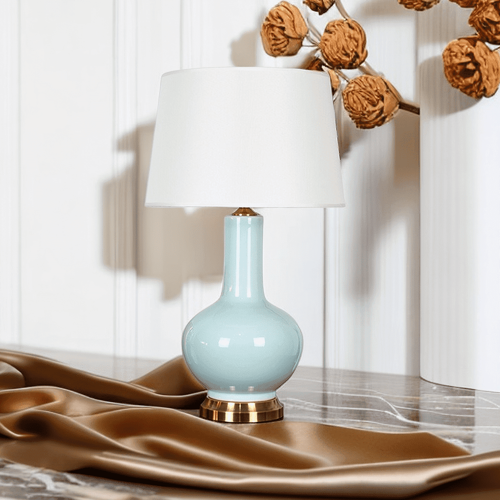 Classic Hometown Ceramic Table Lamp Pale Blue Large - Miss One