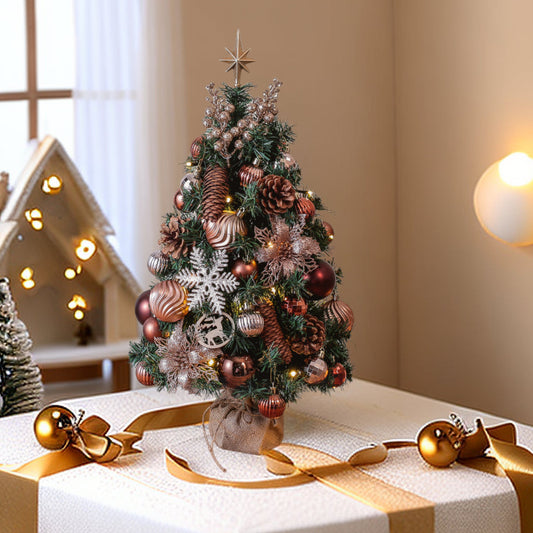 Tabletop Christmas Tree with Lights and Decorations - Miss One