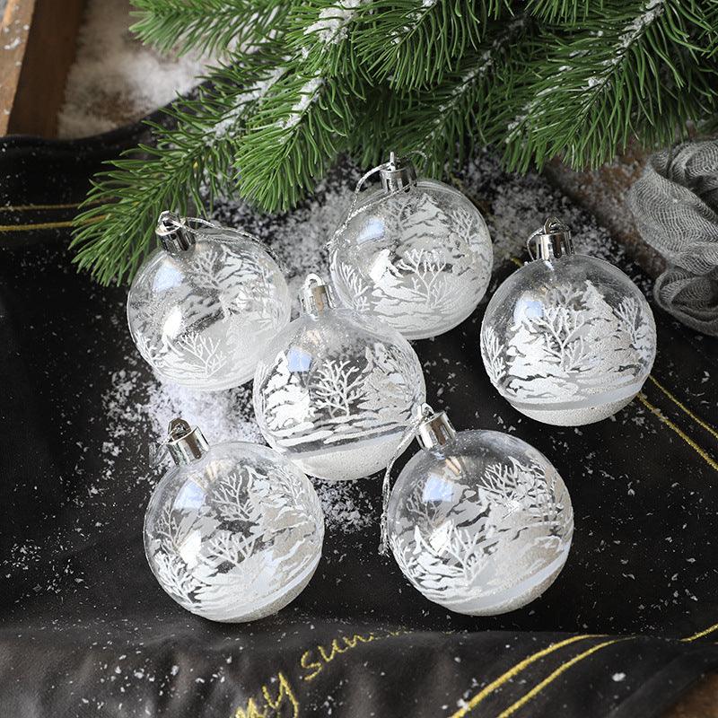 Christmas Baubles 8cm Clear 6 piece set - Miss One