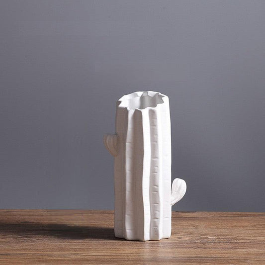 Hometown Cactus Ceramic Vase White Small - Miss One