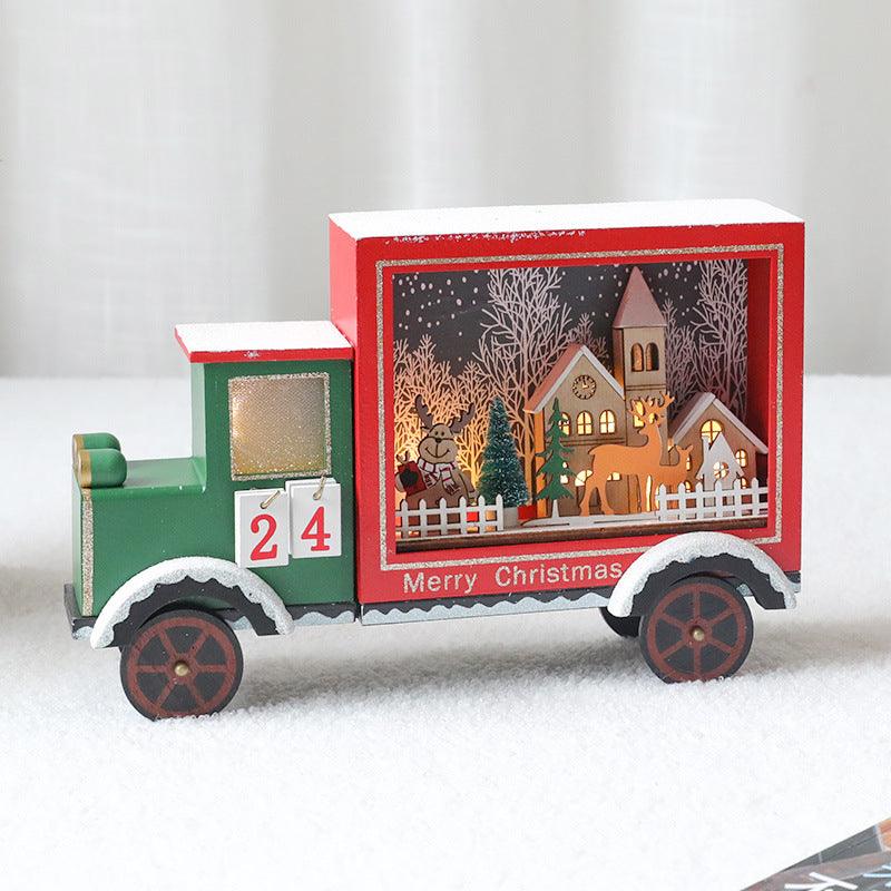 Light up Christmas Count Down Wooden Truck - Miss One