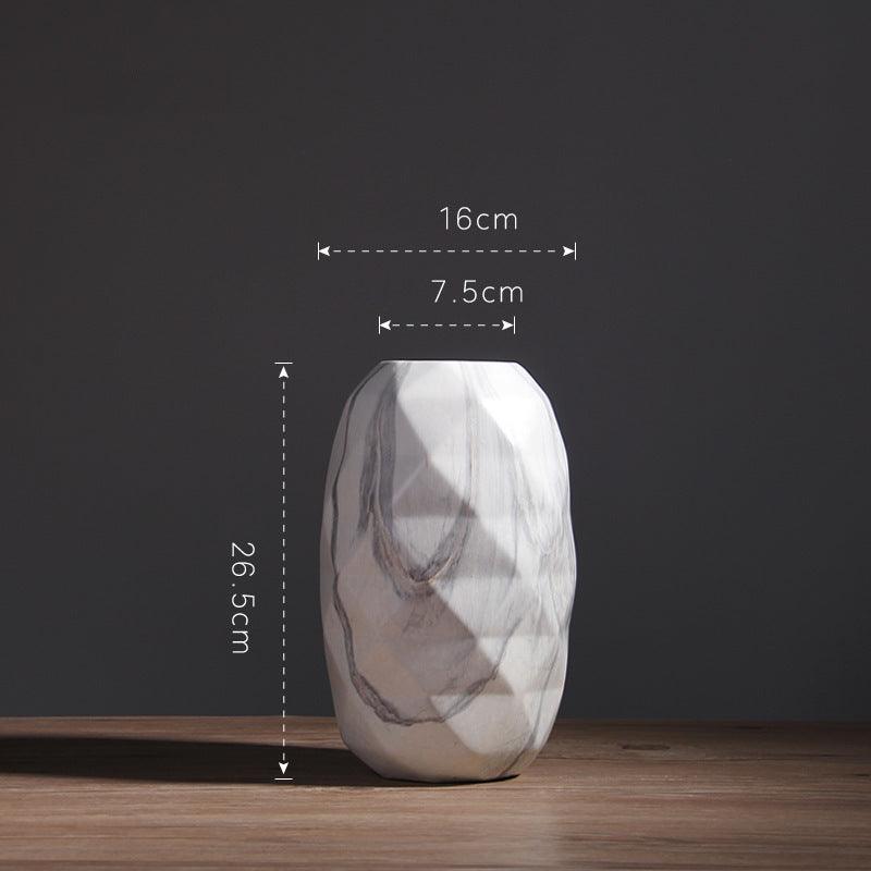 Marble Printed Ceramic Vase Round Medium - Miss One