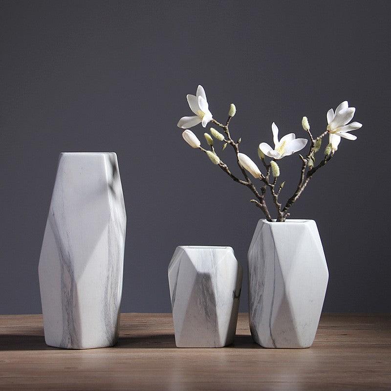 Marble Printed Ceramic Vase Shape Large - Miss One