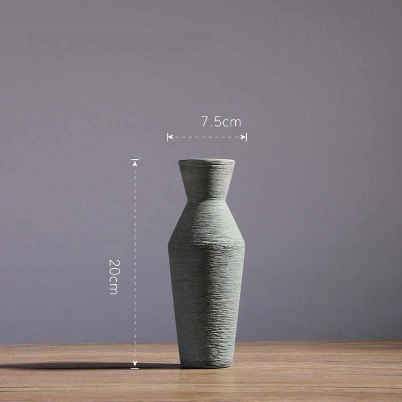 Luna Ribbed Ceramic Vase Sculpture Smoke - Miss One