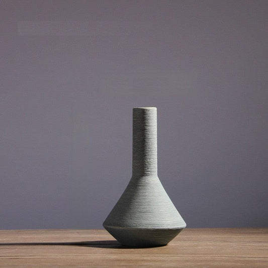 Luna Ribbed Ceramic Vase Elite Smoke - Miss One