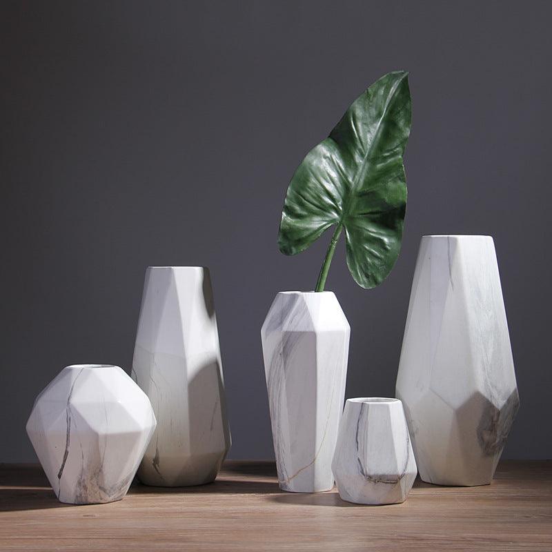Marble Printed Ceramic Vase - M - Miss One