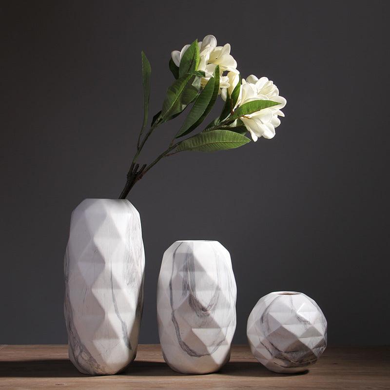 Marble Printed Ceramic Vase Round Medium - Miss One