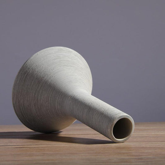 Luna Ribbed Ceramic Vase Elite Cloud - Miss One