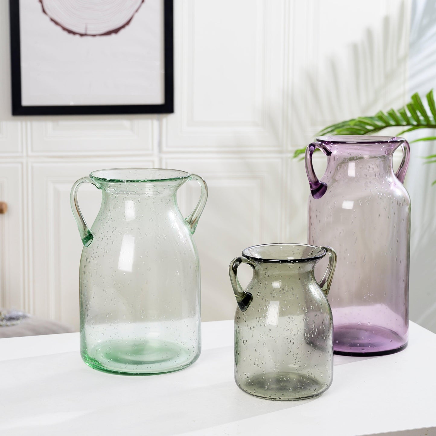 Amphora Elite Glass Vase Smoke Emerald Medium - Miss One