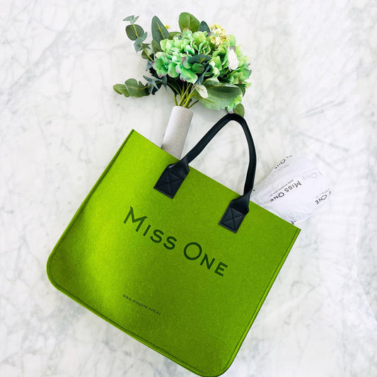 Miss One Premium Felt Logo Tote Bag Fresh Green - Miss One