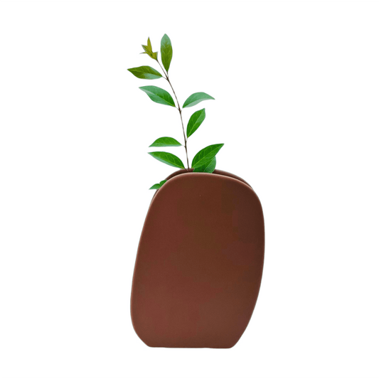 Hometown Layer Ceramic Vase Wine Red - Miss One