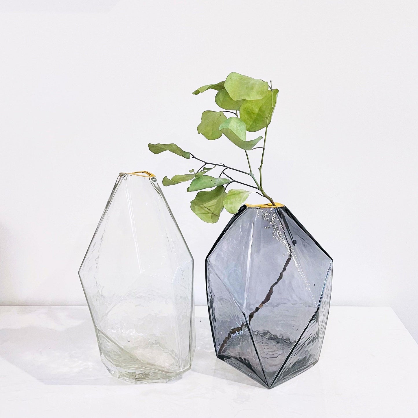 Vita Rimmed Glass Vase Ash Medium - Miss One