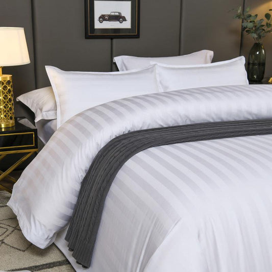 500TC Egyptian Cotton Linen Rich Stripe Bed Sheet Set - Miss One