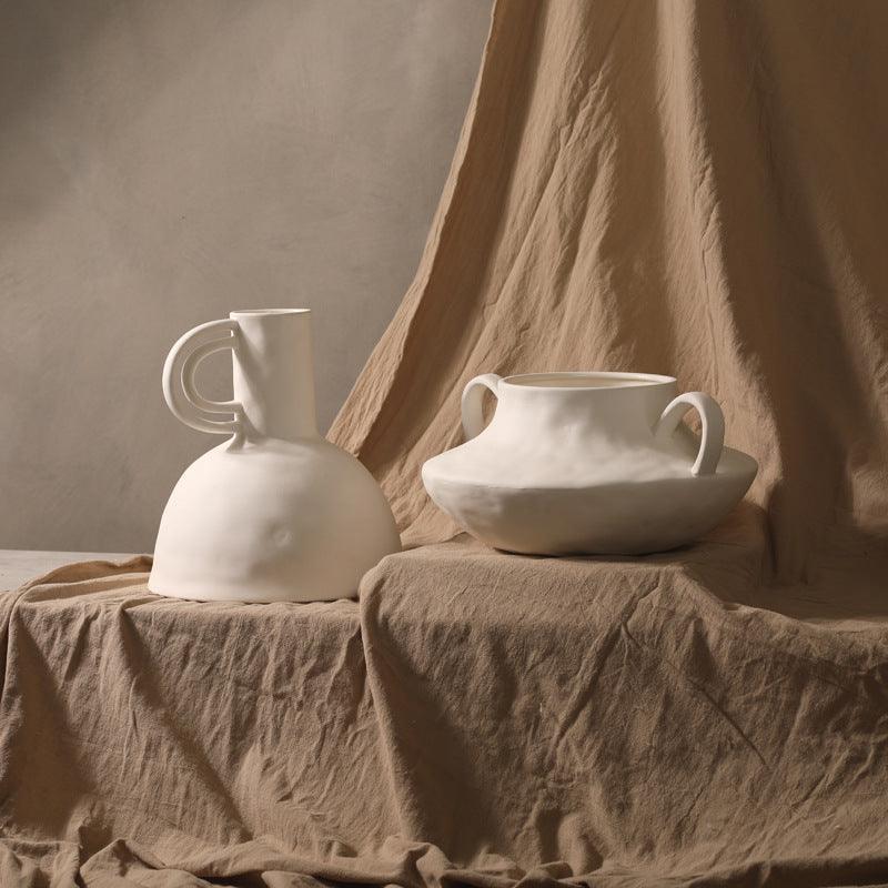 Amphora Ancient Ceramic Vase Jug White - Miss One