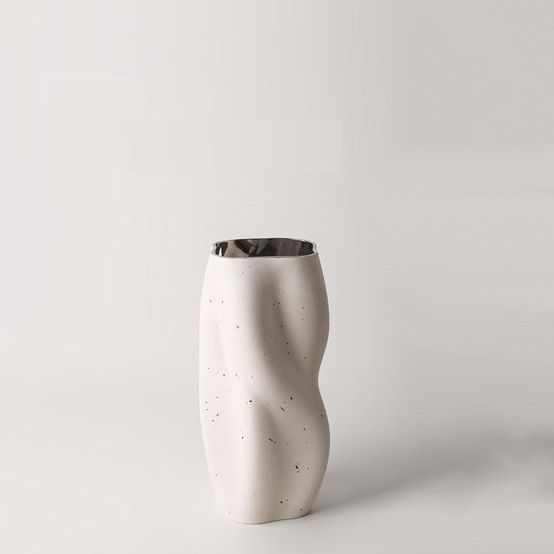 Ripple Twisted Ceramic Vase White - Miss One