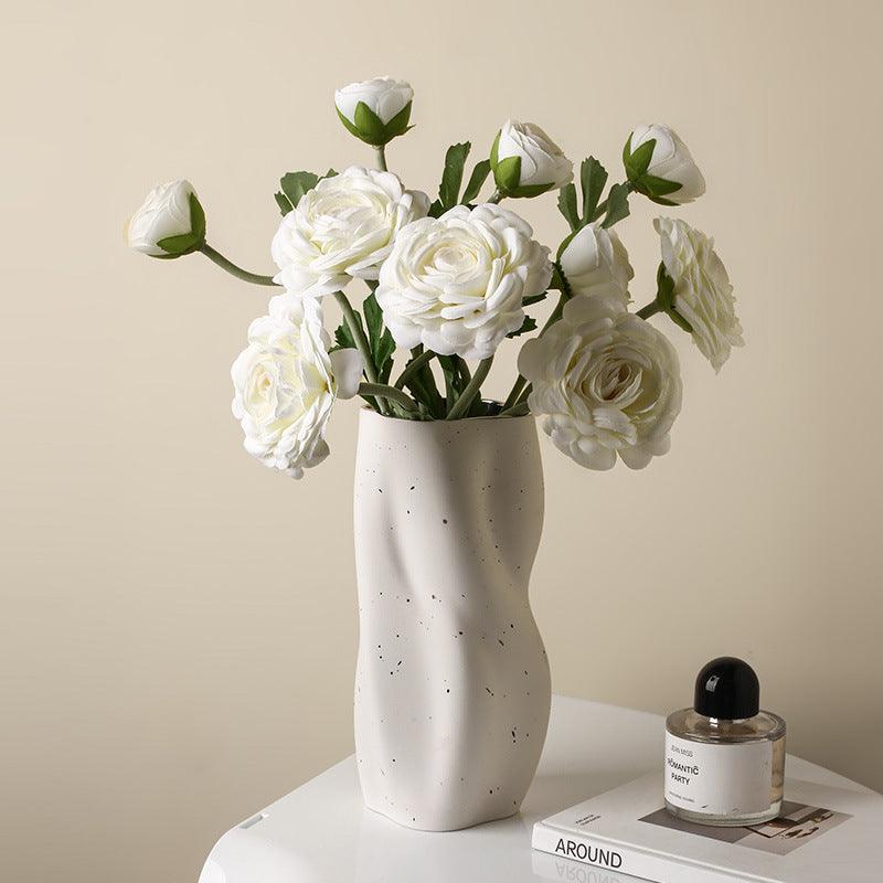 Ripple Twisted Ceramic Vase White - Miss One