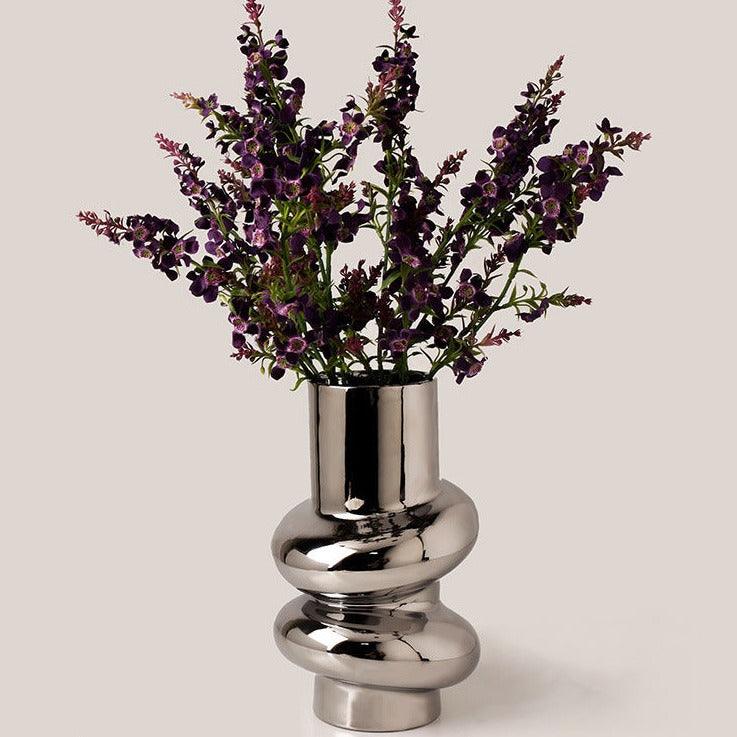 Donut Ceramic Vase Silver - Miss One