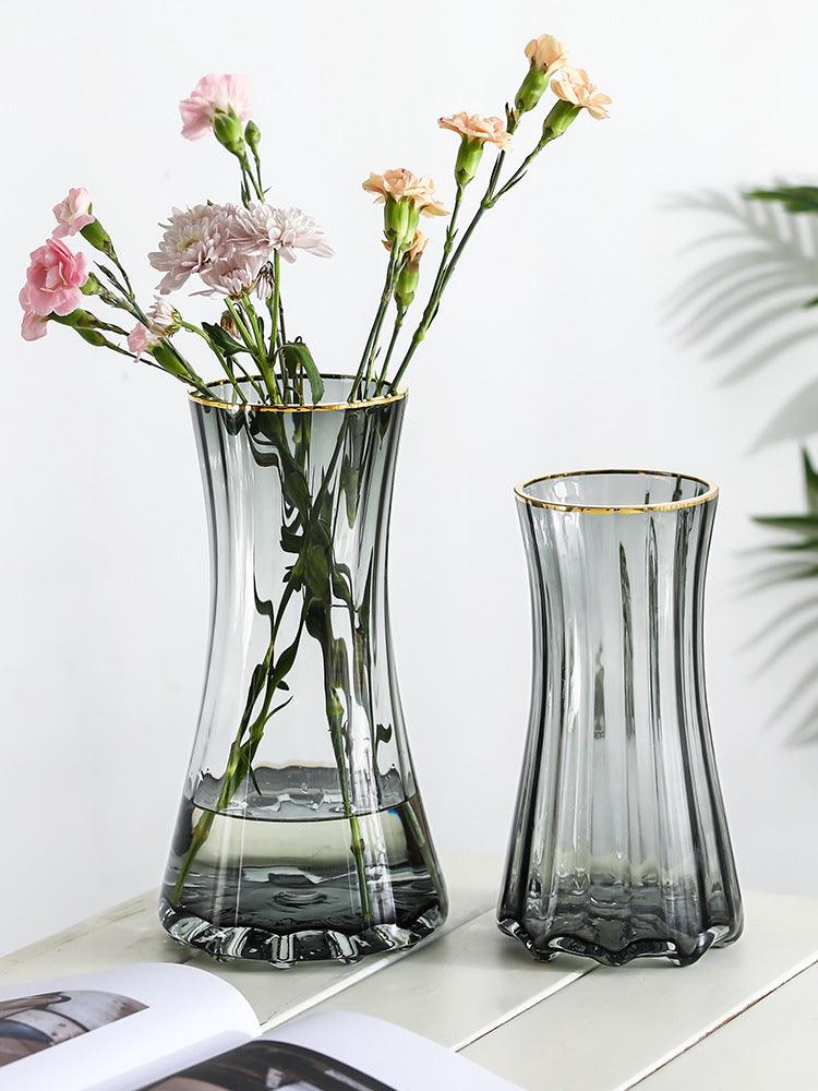 Artemis Glass Vase Rimmed Ash Medium - Miss One