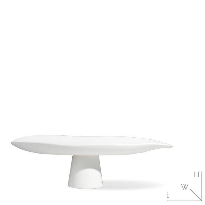 Luna Leaf Minimalist Pedestal Fruit Bowl Large White - Miss One