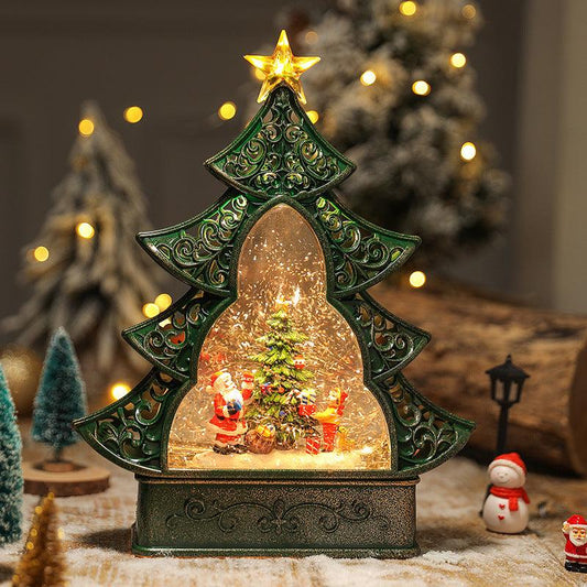 Christmas Tree Snowing Globe Musical Lighting Lantern 29cm - Miss One