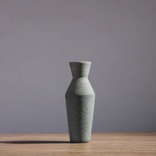 Luna Ribbed Ceramic Vase Sculpture Smoke - Miss One