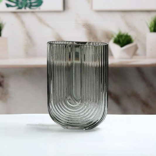 Waterfall Ushape Glass Vase Ash Large - Miss One