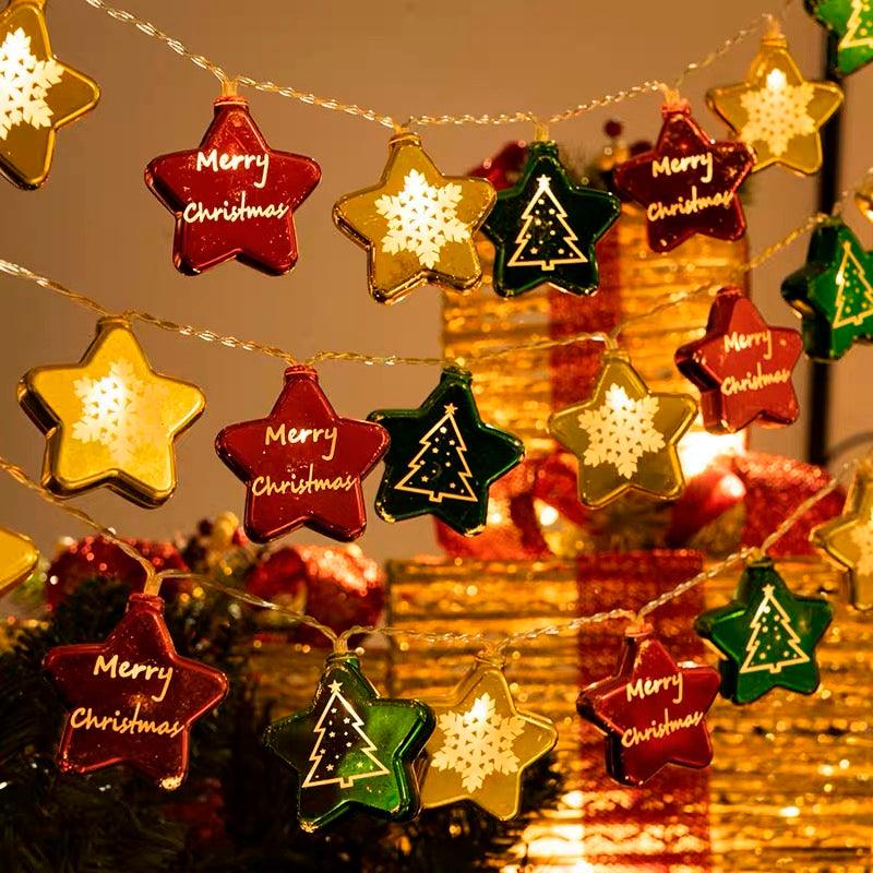 Star Shape Led Christmas Lights Bauble Ornament 20 piece - Miss One