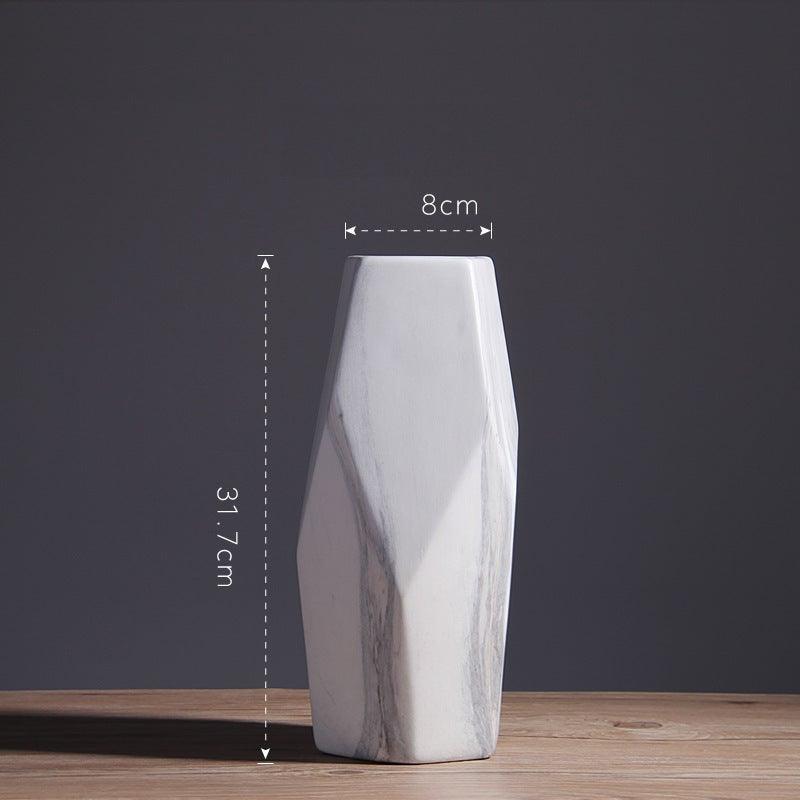 Marble Printed Ceramic Vase Shape Large - Miss One