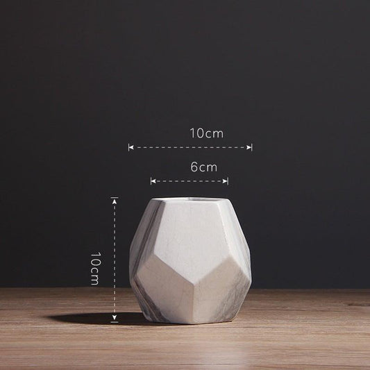 Marble Printed Ceramic Vase Chunky Small - Miss One