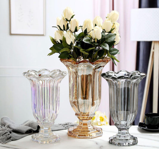 Provincial Country Glass Vase Amber Large - Miss One