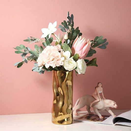 Ripple Ceramic Vase Slim Gold - Miss One